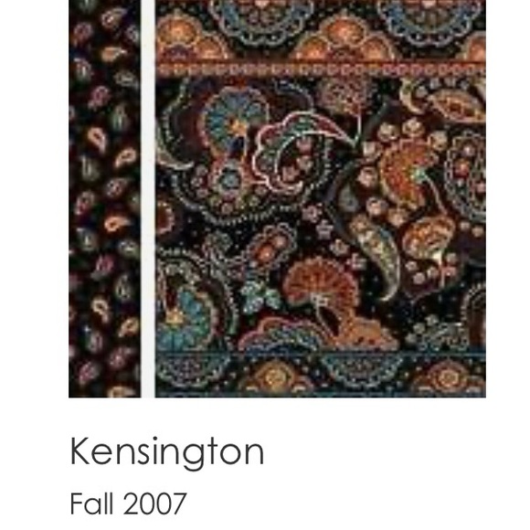 Vintage VERA BRADLEY Kensington 2006 Button M Tote Black Brown Cream Quilted USA - Picture 12 of 12